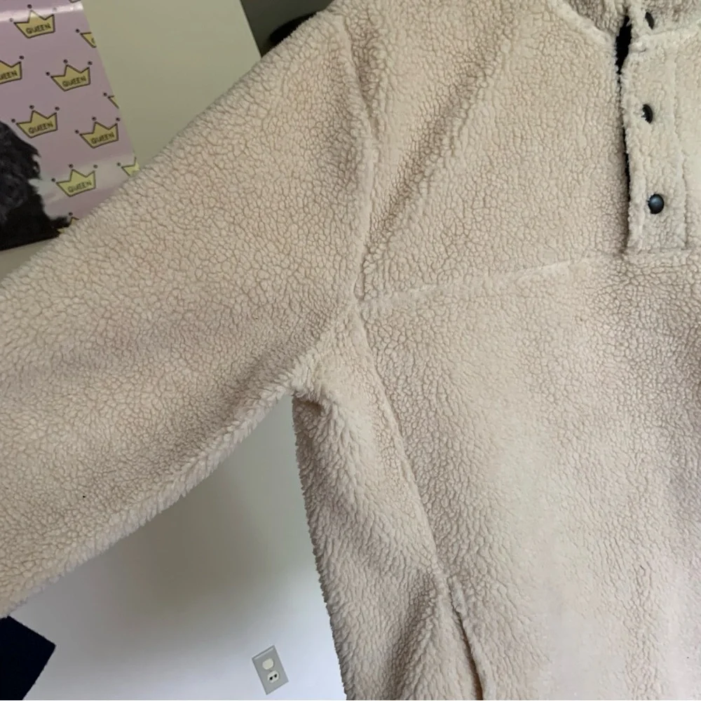 J. Crew Sherpa Fleece 1/4 Snap Neck Pullover Jacket Men’s XL